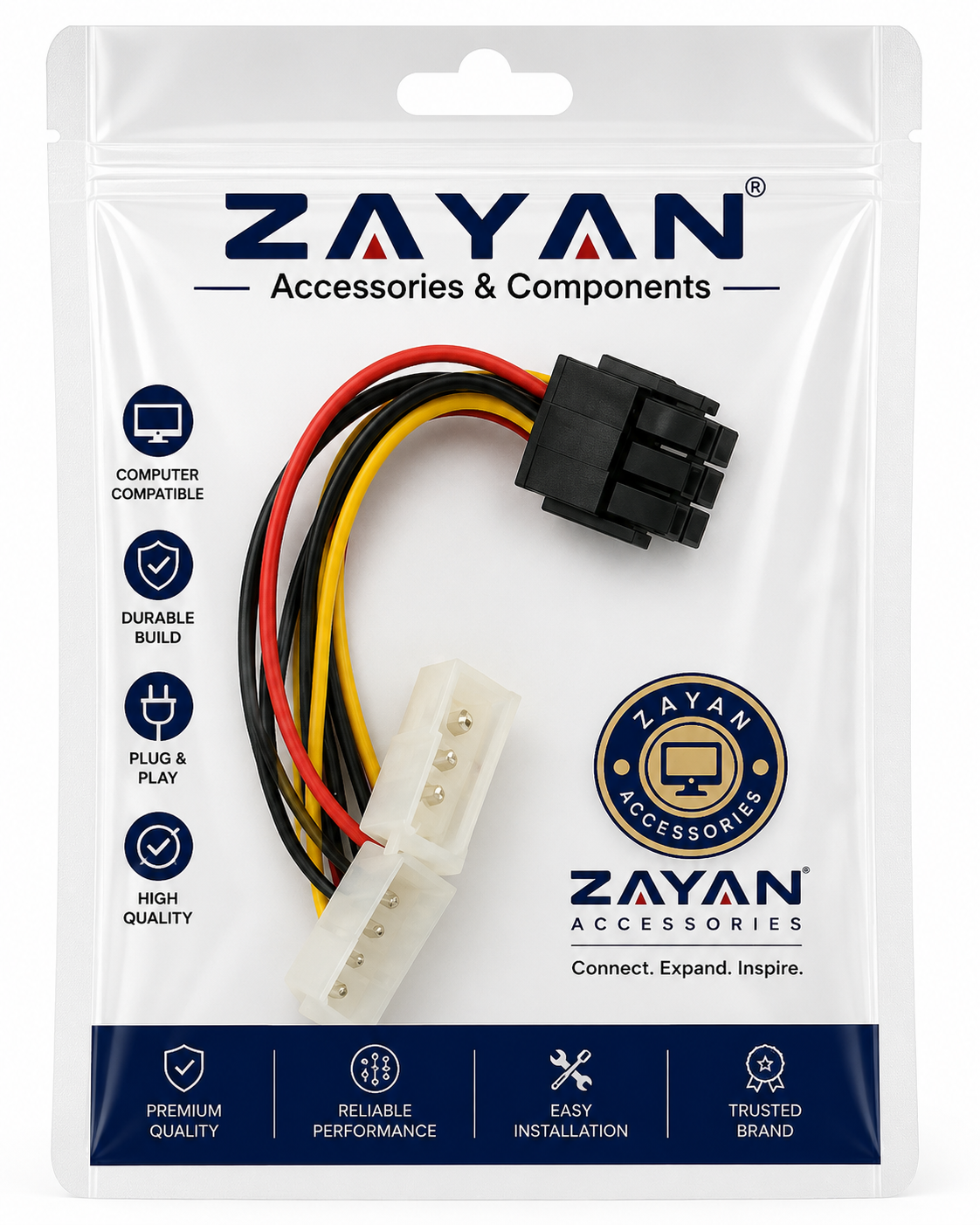 2 Pin to 6 Pin Power Adapter Cable